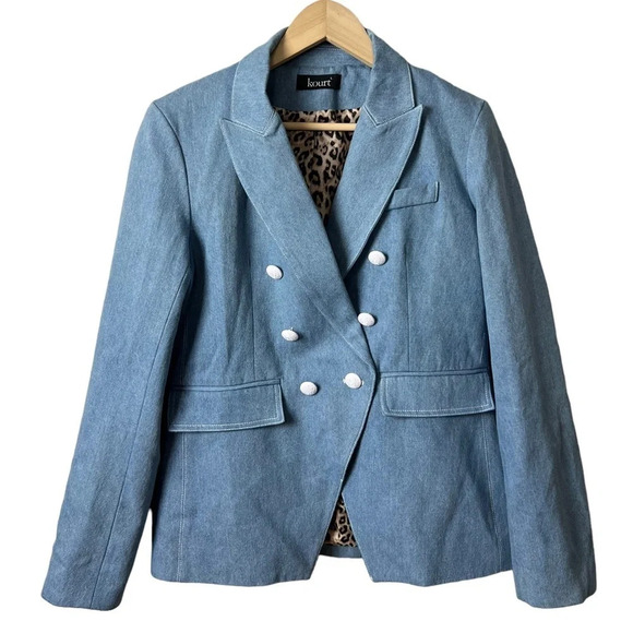 Kourt • Denim Blazer Leopard Lined - Picture 4 of 11